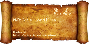 Módis Loréna névjegykártya